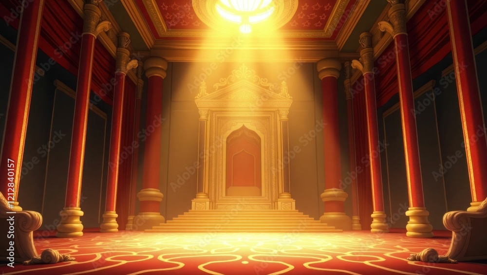 Obraz premium The magnificent red velvet curtains are elegantly decorated