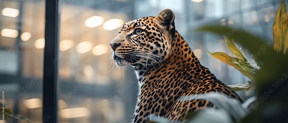 Φωτογραφία Intense Stare of a Majestic Leopard in Shallow Depth of Field Photography