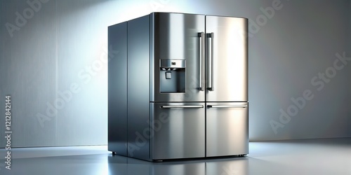 Realistic Refrigerator  White Background  Architectural Photography  Kitchen Appliances