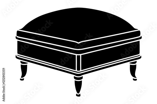 Vector Illustration of a Stylish Ottoman on White Background