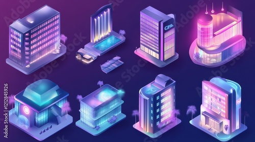 Hotel business abstract concept vector illustration set. Hospitality management and courses, travel clubs, travel office, hospitality staff training, travelers community network abstract metaphor.