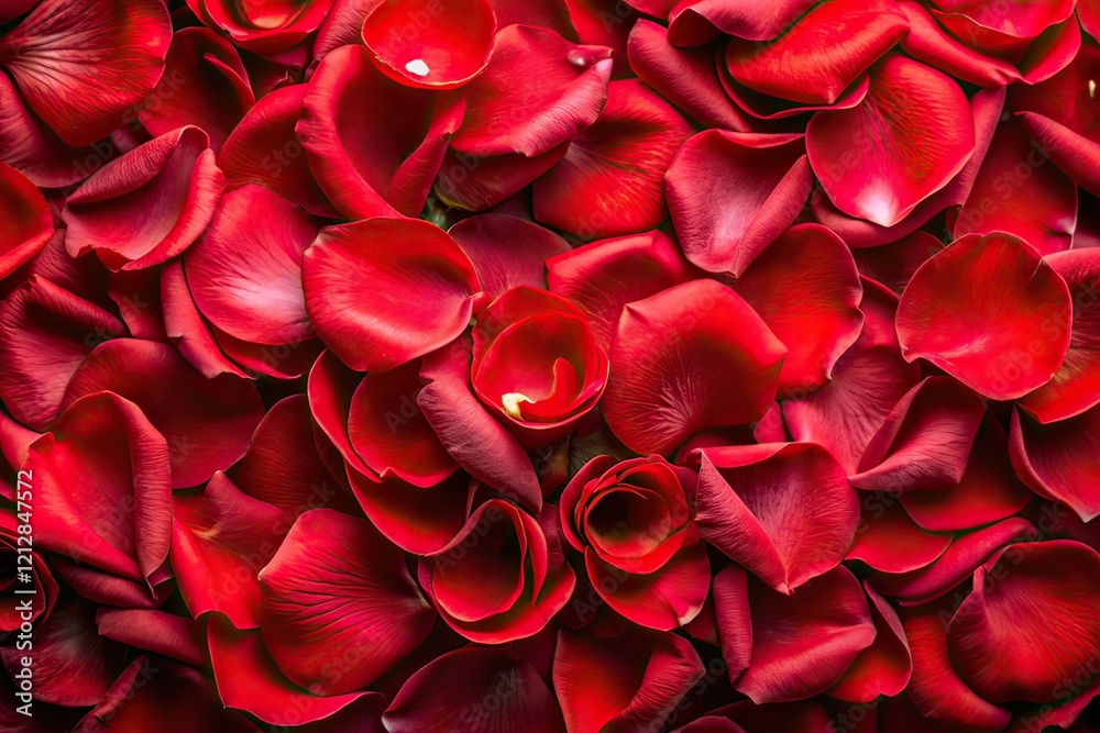 Red Rose Petals Close-Up - Valentine's Day Flat Lay Red Rose Petals Close-Up - Valentine's Day Flat Lay