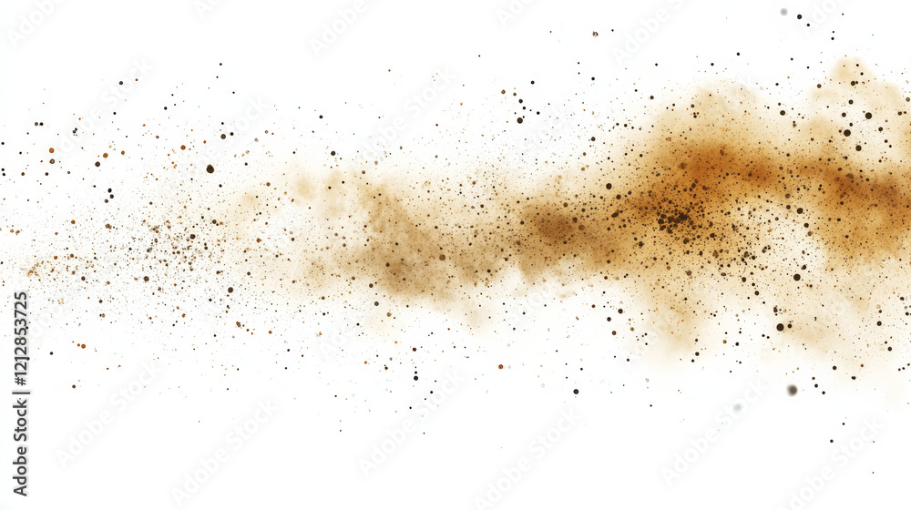 Realistic, scattered dust particles creating a smoky, atmospheric effect, designed for environmental themes on a white background. Realistic, scattered dust particles creating a smoky, atmospheric effect, designed for environmental themes on a white background.