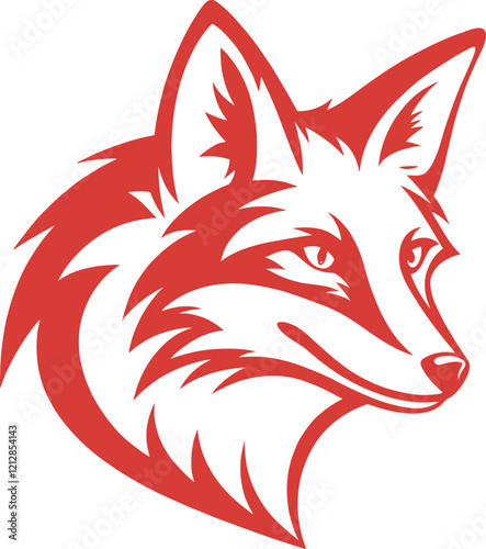 red fox, fox logo silhouette vector line art logo design