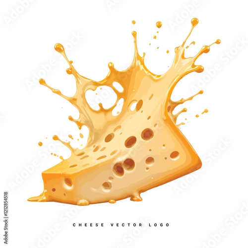 Cute melting cheese cartoon vector illustration isolated 
