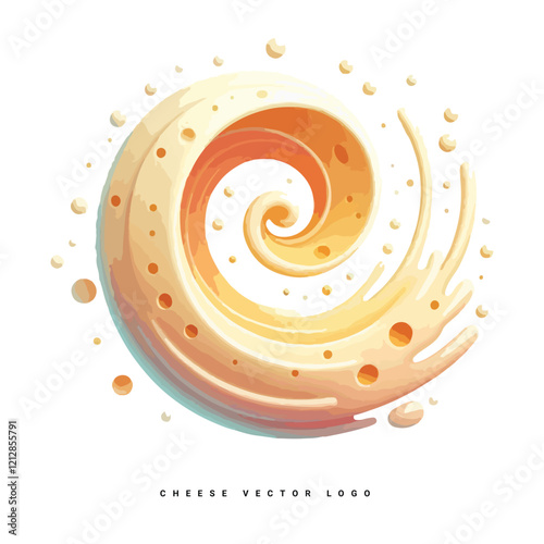 Cute melting cheese cartoon vector illustration isolated 
