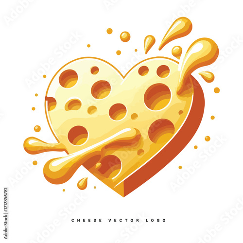 Cute melting cheese cartoon vector illustration isolated 
