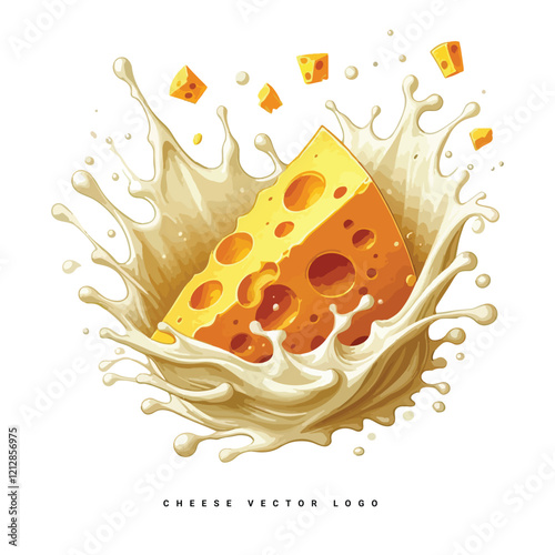 Cute melting cheese cartoon vector illustration isolated 
