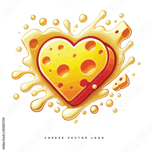 Cute melting cheese cartoon vector illustration isolated 
