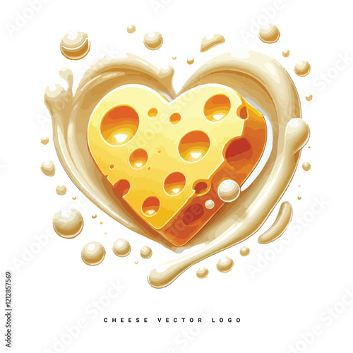 Cute melting cheese cartoon vector illustration isolated 
