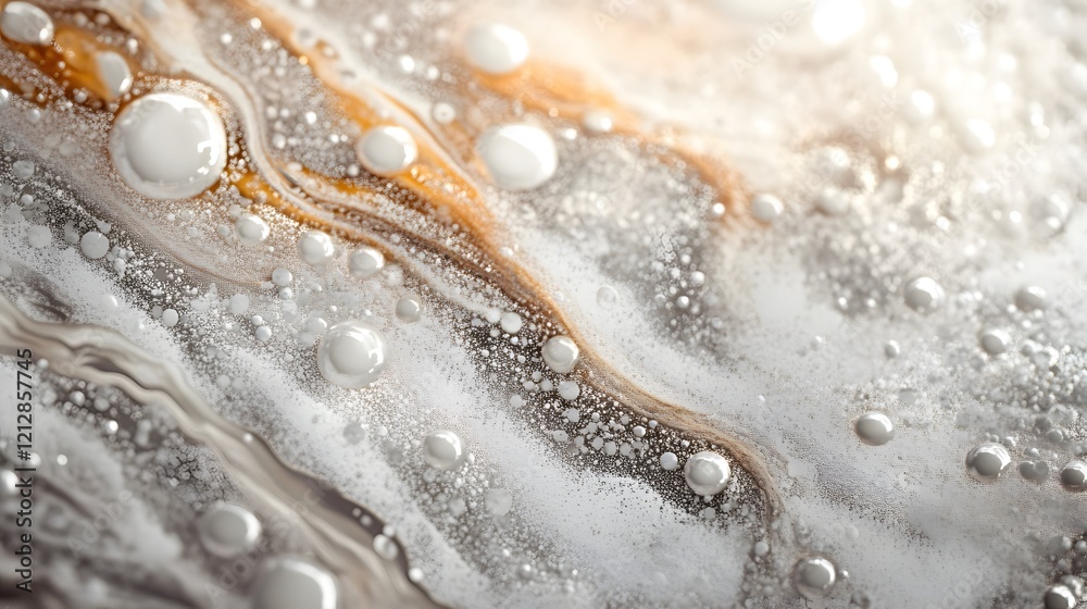 Abstract Background with Bubbles and Fluid Patterns in Gray Tones Abstract Background with Bubbles and Fluid Patterns in Gray Tones