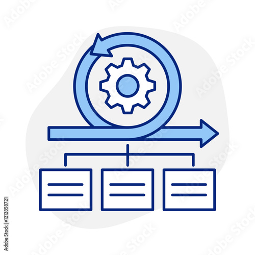 Agile Framework – Gear and Workflow Representing Iterative Development Processes