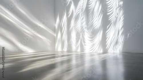 Soft Light Shadows on Minimalist Wall in Contemporary Space