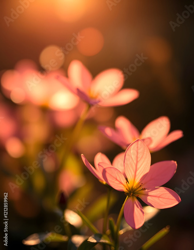 Abstract flowers background, Backlit, with white tones