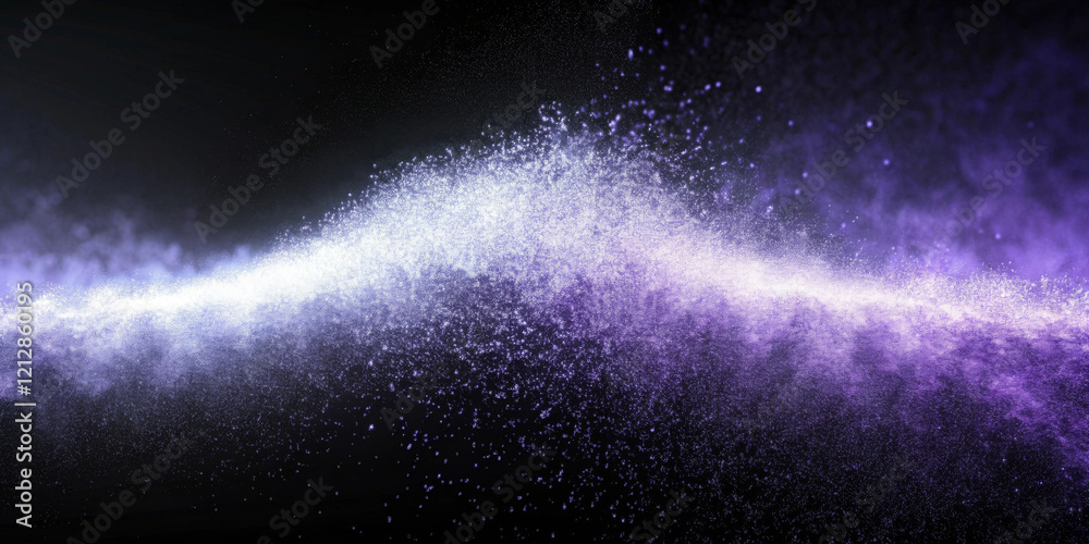 Φωτογραφία A swirling cloud of particles creates a dynamic, cosmic-like wave in shades of purple and white