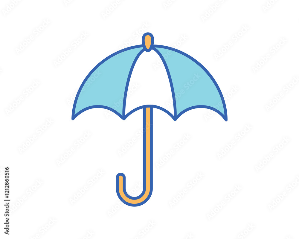 A charming cartoonstyle umbrella illustration, perfect for websites, apps, or childrens projects. Its simple design and light blue and white color scheme offer versatility. A charming cartoonstyle umbrella illustration, perfect for websites, apps, or childrens projects. Its simple design and light blue and white color scheme offer versatility.
