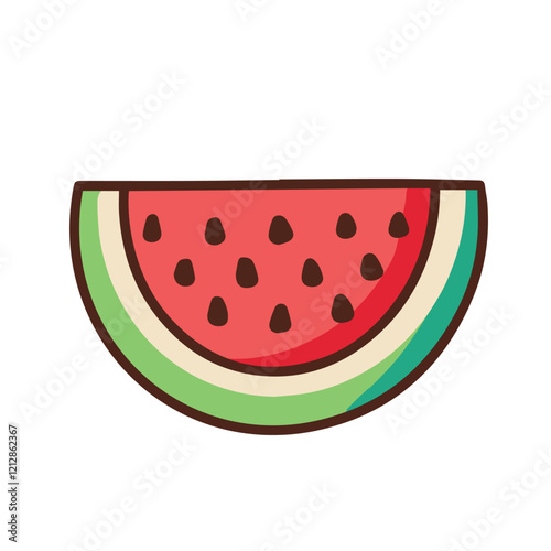 A colorful and vibrant watermelon slice illustration, evoking freshness and summer vibes. Perfect for healthy eating campaigns and fruit-related designs