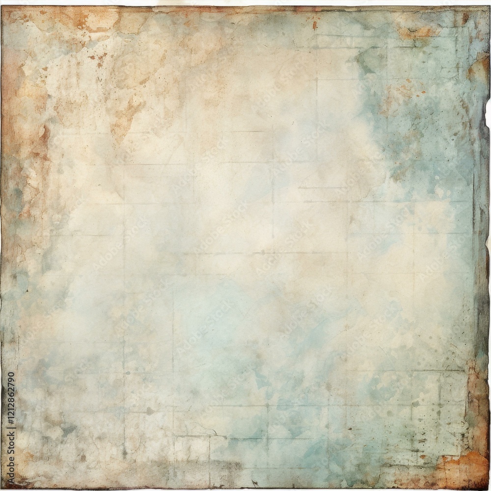 Fototapeta premium Aged Paper Background with Textured Stains and a Subtle Grid Pattern for Vintage Effects