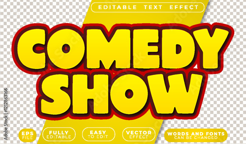 Yellow Comedy Show Standup Fully Editable Vector Text File