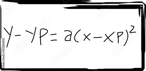 determine the equation of a quadratic function, peak point