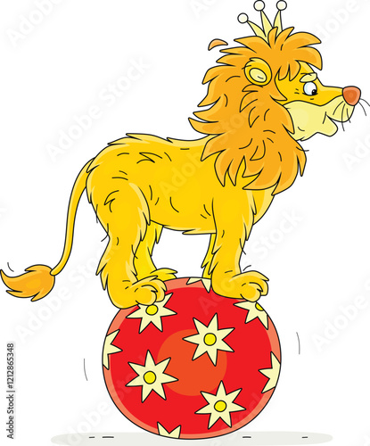 Circus African lion with a ...