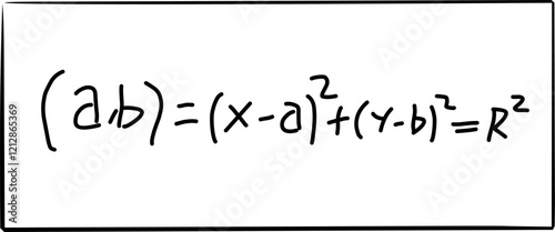 equation of a circle with centers a,b in mathematics