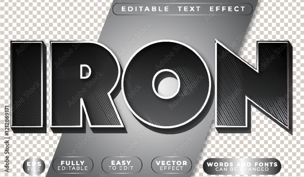 Fotografie Iron Metal Steel Rust Fully Editable Vector Text File
