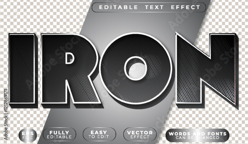 Iron Metal Steel Rust Fully Editable Vector Text File