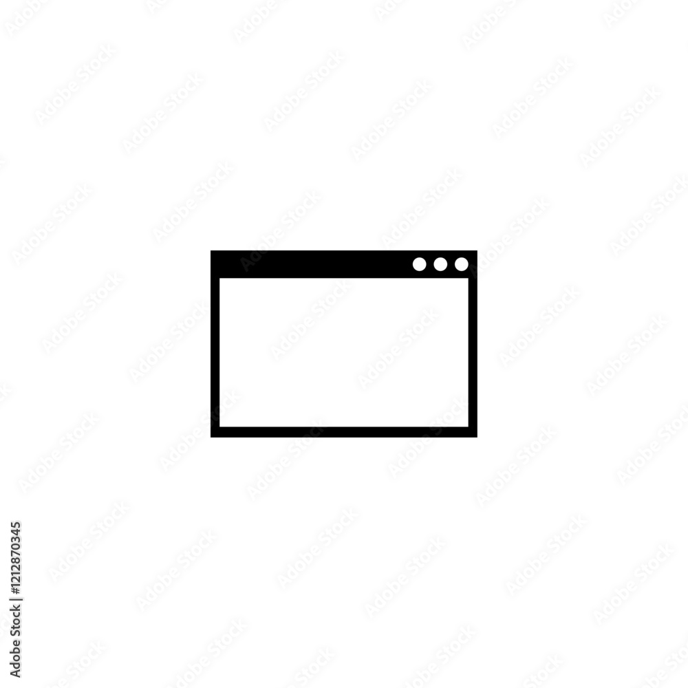 Minimalist vector icon of a web browser window. Minimalist vector icon of a web browser window.