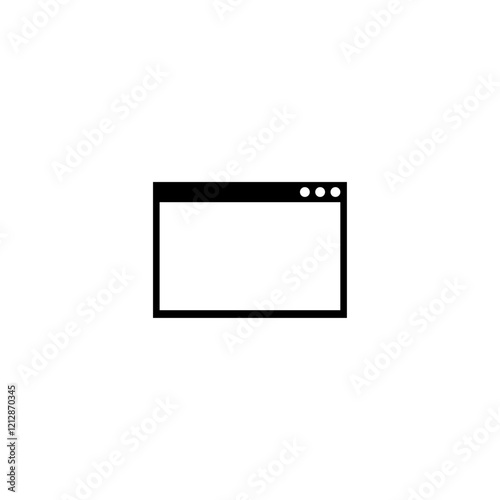 Minimalist vector icon of a web browser window.