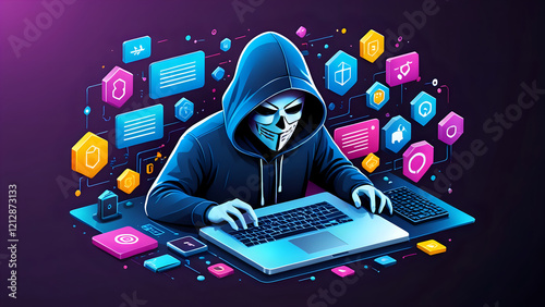 Wallpaper Mural A futuristic cybersecurity concept. Torontodigital.ca