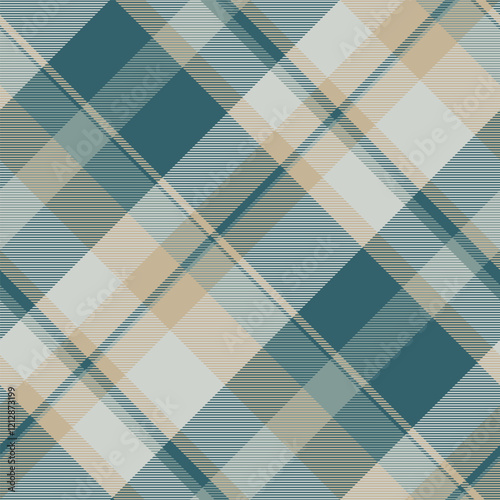 Xmas pattern seamless tartan, iconic plaid check texture. Trade background fabric textile vector in pastel and cyan colors.
