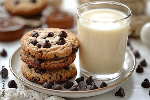 Delicious Chocolate Chip Cookies and Milk
