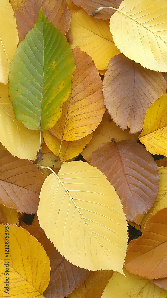Fototapeta premium Autumn leaves ground cover garden design