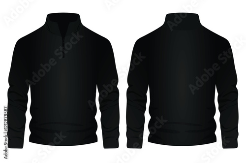 Black fleece long sleeve. vector