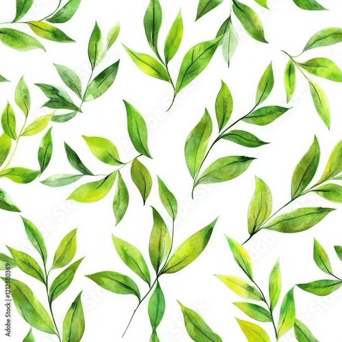 Wallpaper Mural Hand-Painted Watercolor Seamless Pattern Tropical Leaves Fabric Design Torontodigital.ca
