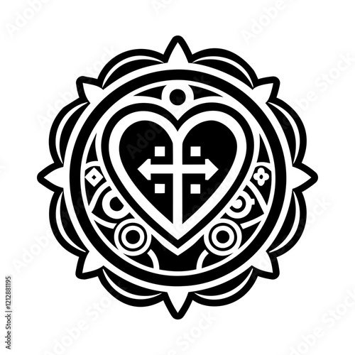 Heart hobo symbol icon in filled style