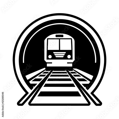 Train station symbol icon in solid style
