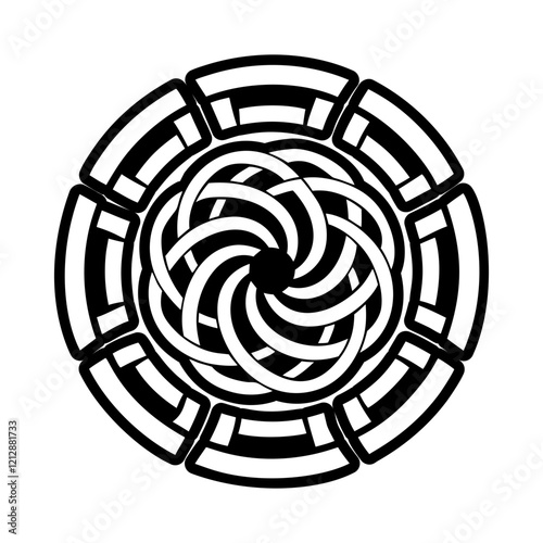 A filled style icon of spiral ending symbo