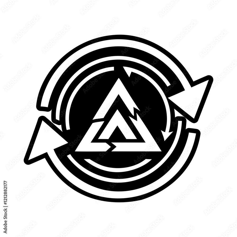 A filled style icon of two arrows symbol