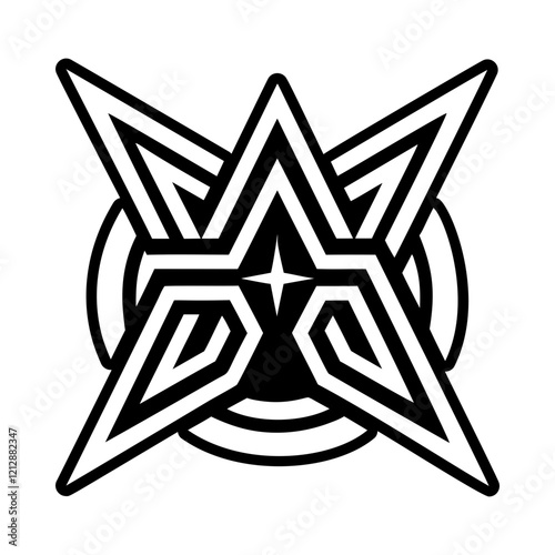 Interconnected hobo symbol icon in glyph style