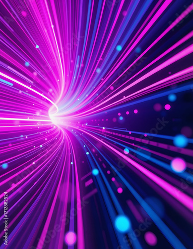 abstract futuristic background with pink blue glowing neon moving high speed wave lines and bokeh lights. Data transfer concept Fantastic wallpaper  pop-art  with white tones