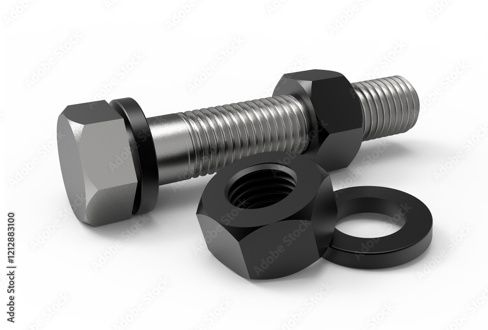 visualization bolt, nut, washer for fastener advertising, on a transparent background, pdf. visualization bolt, nut, washer for fastener advertising, on a transparent background, pdf.