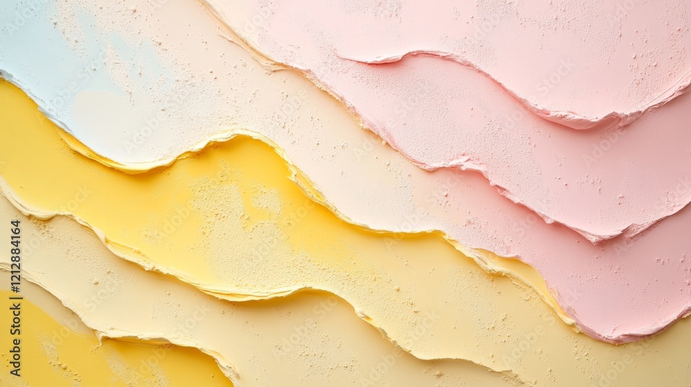 Abstract Pastel Swirls of Creamy Yellow and Pink Hues Abstract Pastel Swirls of Creamy Yellow and Pink Hues