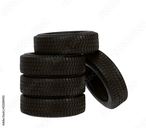 tires isolated on transparent background.