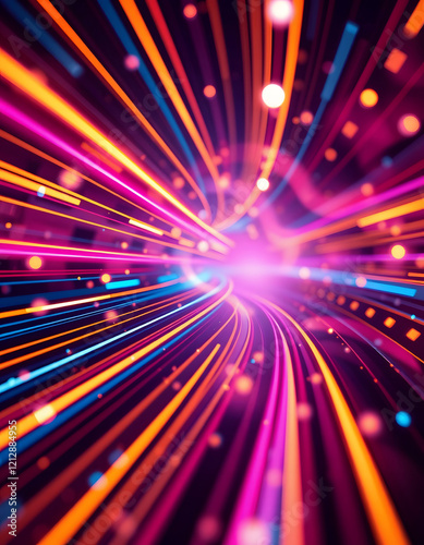 abstract futuristic background with gold PINK blue glowing neon moving high speed wave lines and bokeh lights. Data transfer concept Fantastic wallpaper  vector style  with white tones