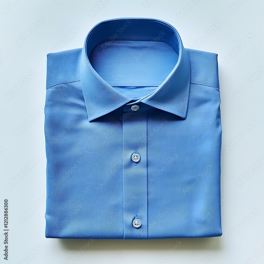 a blue shirt folded on a white background a blue shirt folded on a white background