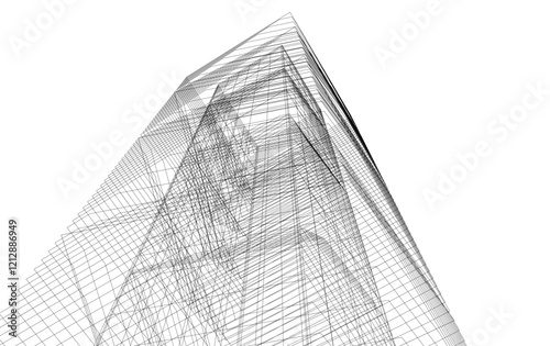 architecture building vector drawing