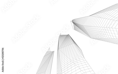 architecture building vector drawing