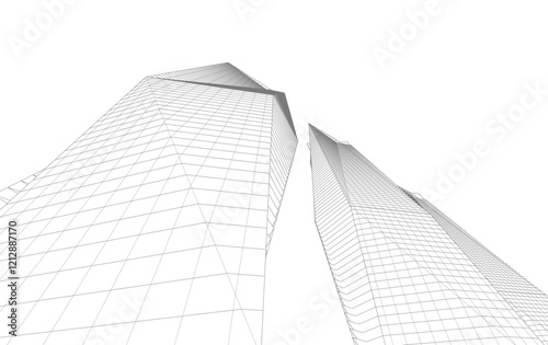 architecture building vector drawing